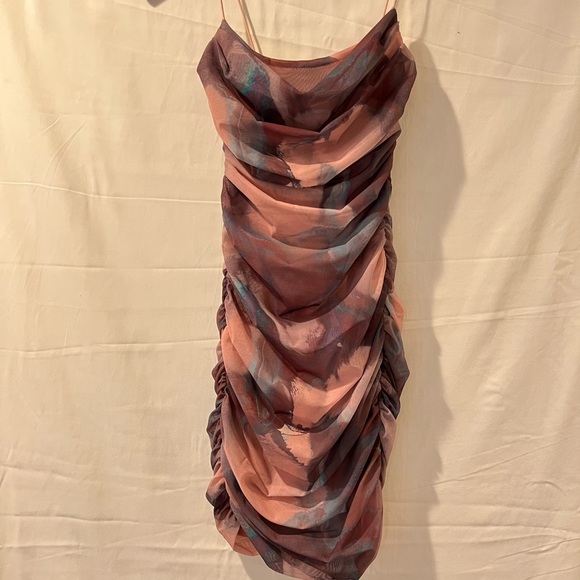 Oh Polly Dresses & Skirts - Rouched mini dress Oh Polly UK brand blush